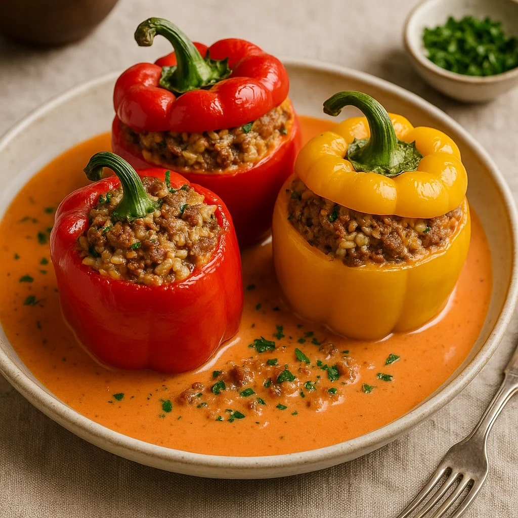 Gefüllte Paprika mit Hackfleisch